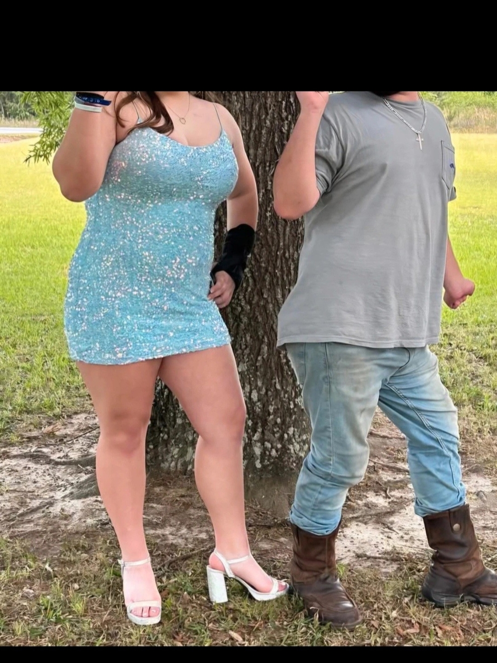 B Darlin Sparkling Aqua Sequin Mini Dress